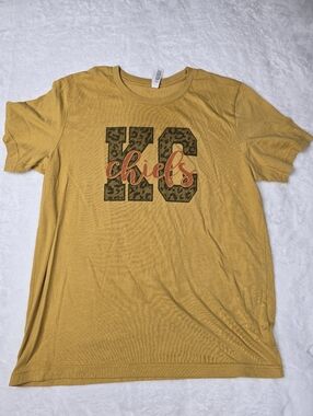 Kansas City Chiefs Leopard Print Graphic Tee KC Football Shirt Womens Size Large